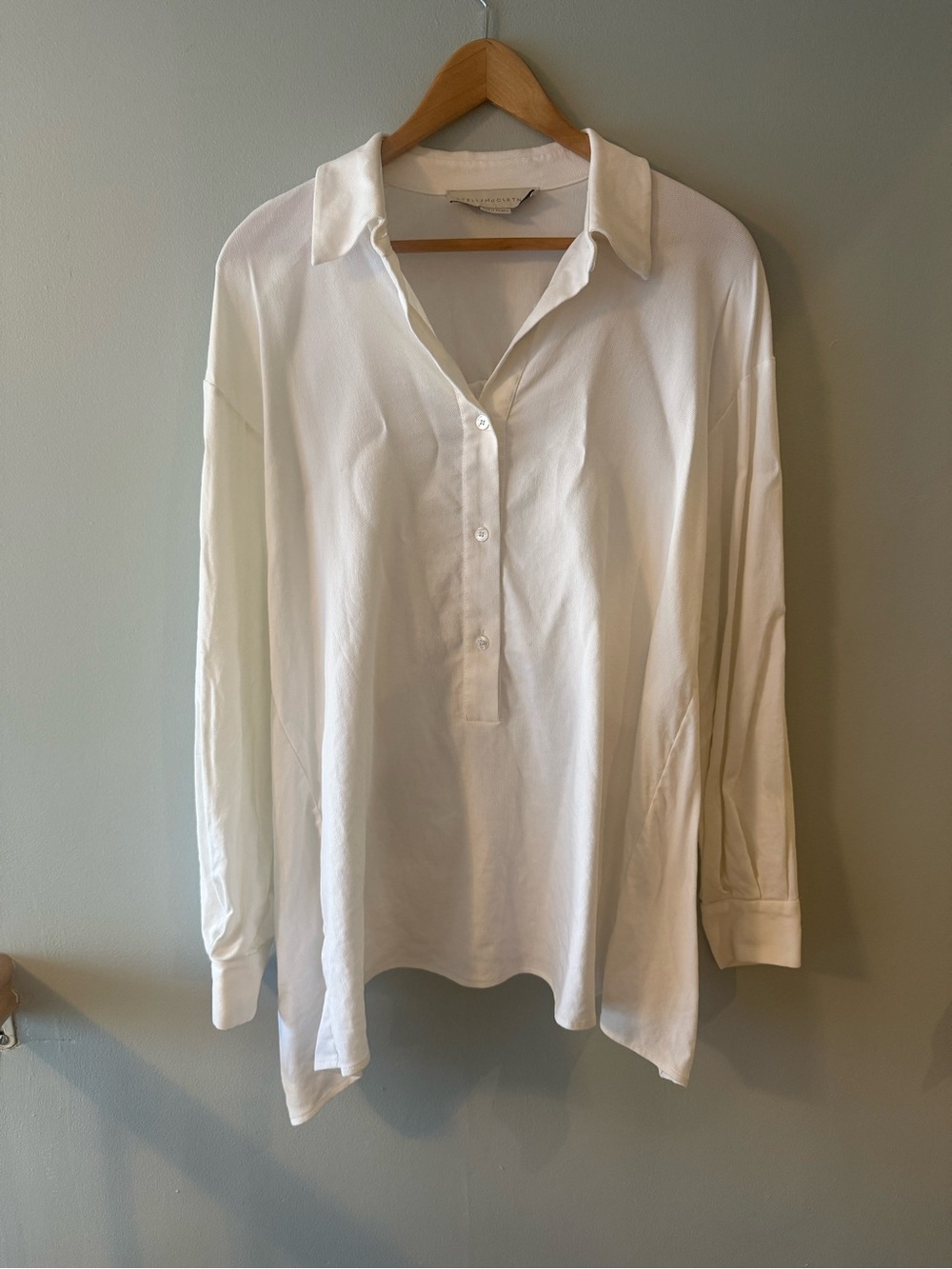 Stella McCartney Cream Button Up Linen Blend Top Size 40 IT Designer Classic
